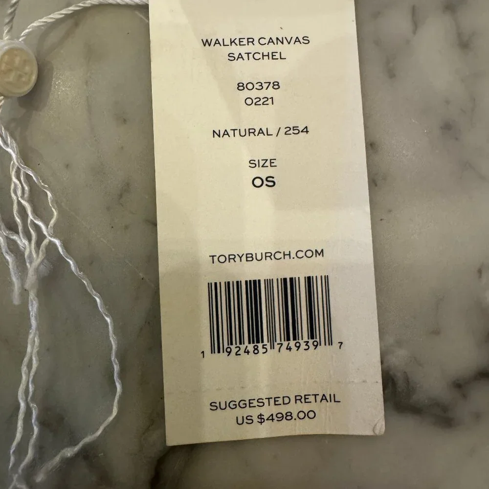 Tory Burch Walker Canvas Satchel in Natural with Striped Strap - Picture 12 of 16